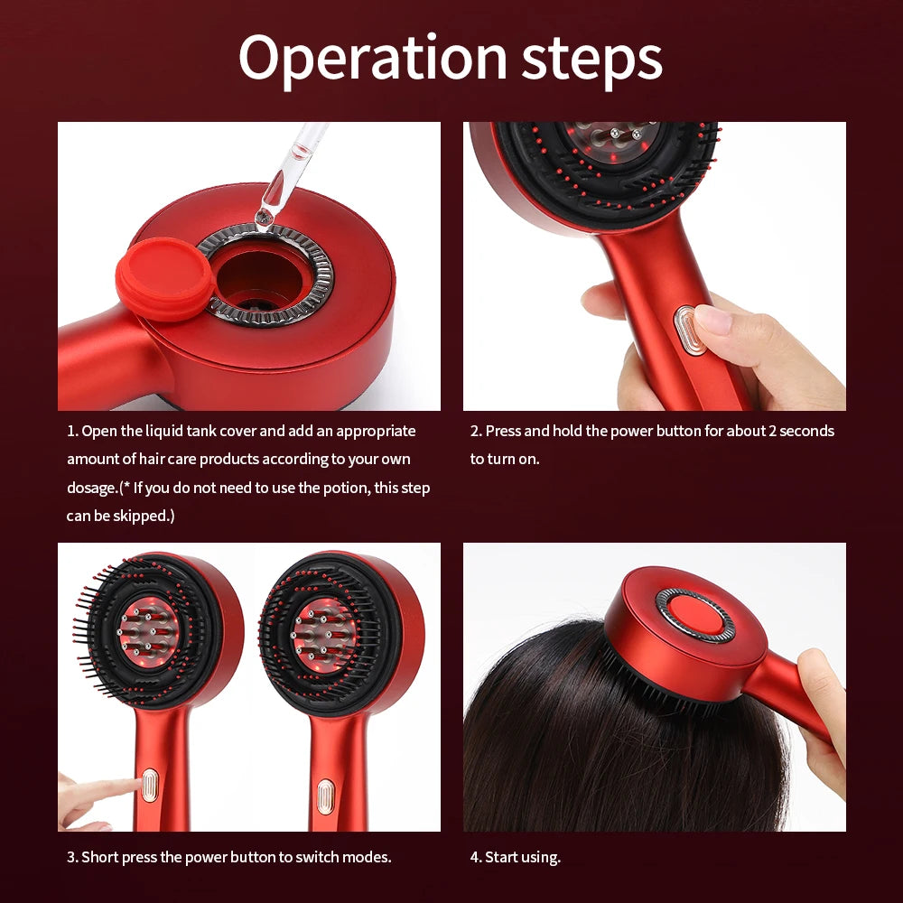 Red Light Therapy Hair Growtth Scalp Brush