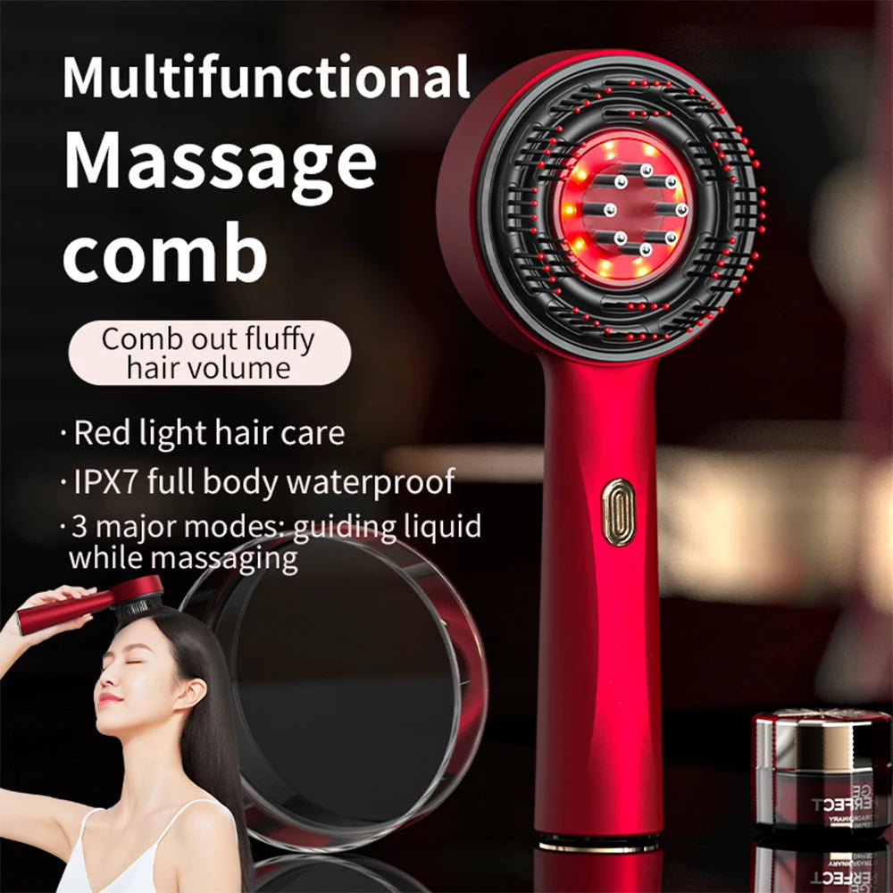 Red Light Scalp Massage Therapy Comb With Essential Oil Applicator