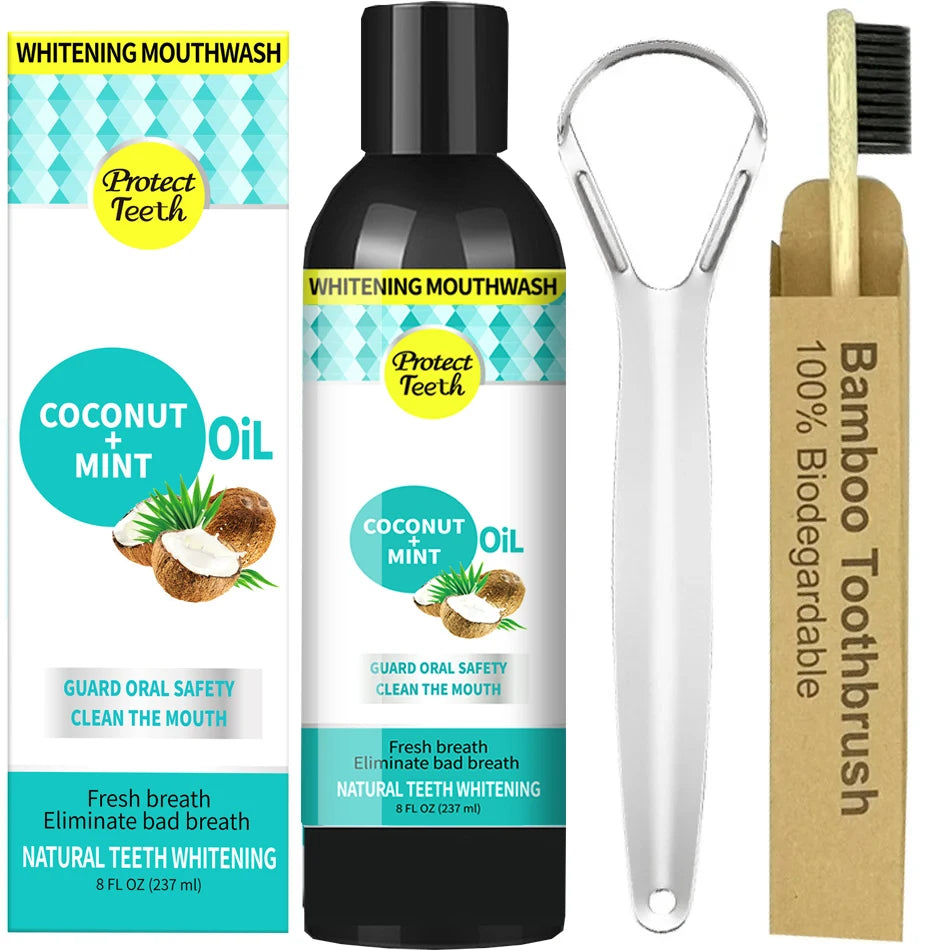 Coconut Mint Pulling Oil Mouthwash For Teeth Whitening