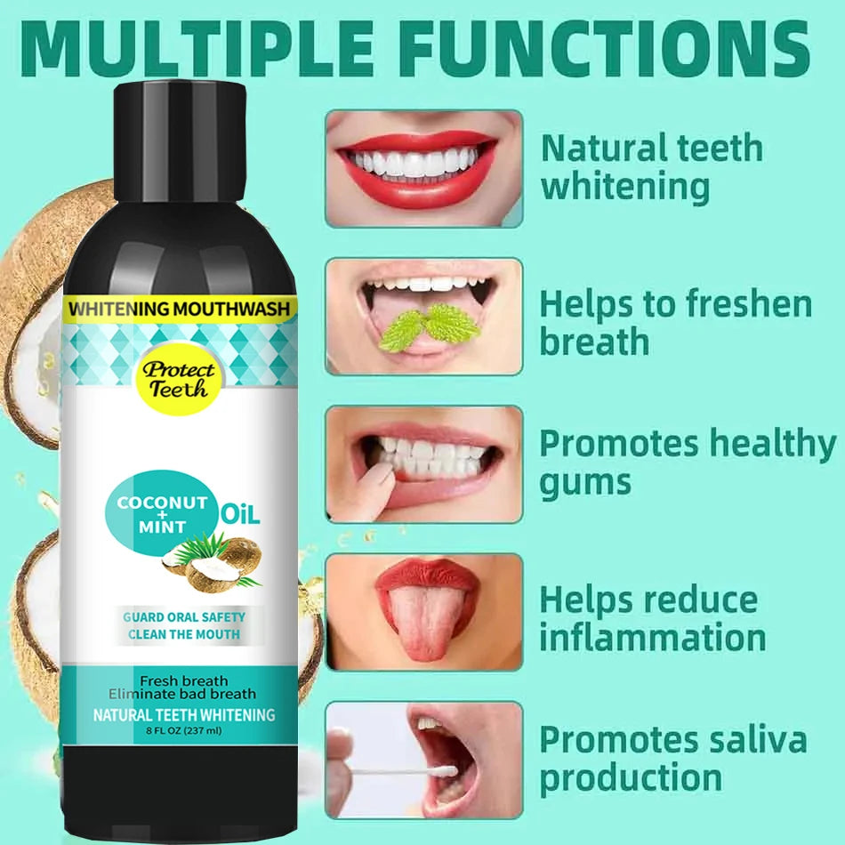 Coconut Mint Pulling Oil Mouthwash For Teeth Whitening