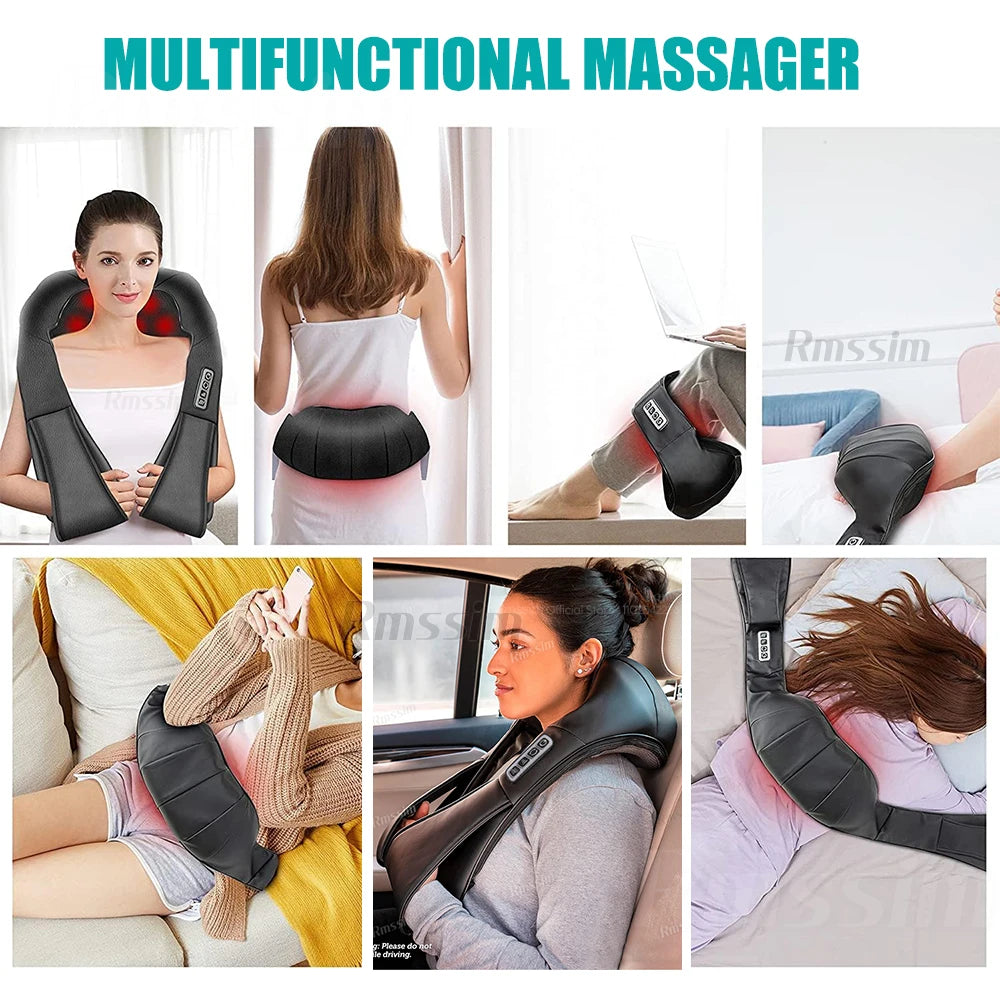 Heated Shiatsu Neck, Shoulder and Lower Back Massager