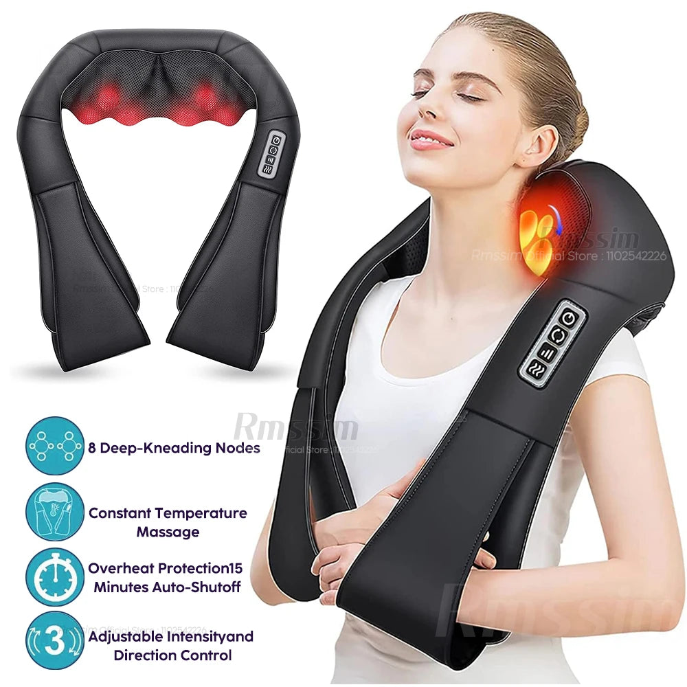 Heated Shiatsu Neck, Shoulder and Lower Back Massager