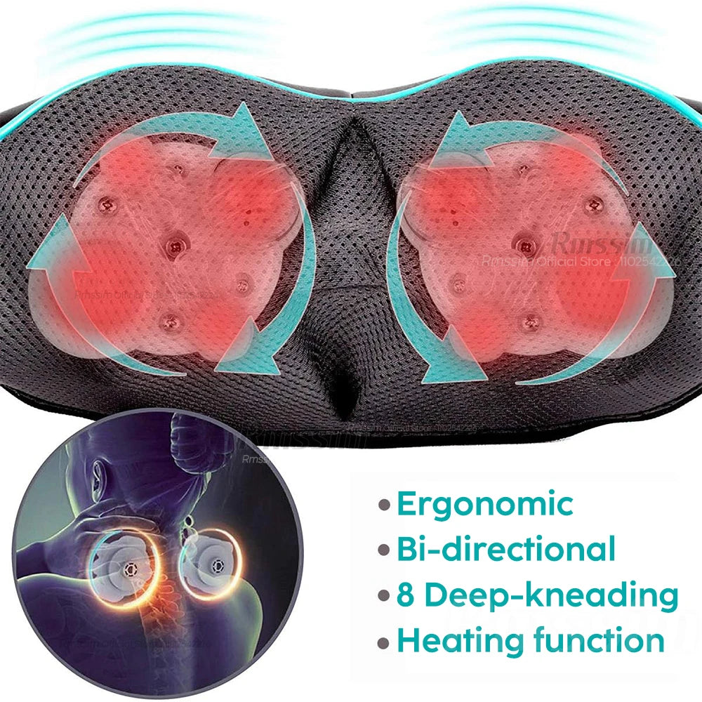 Heated Shiatsu Neck, Shoulder and Lower Back Massager